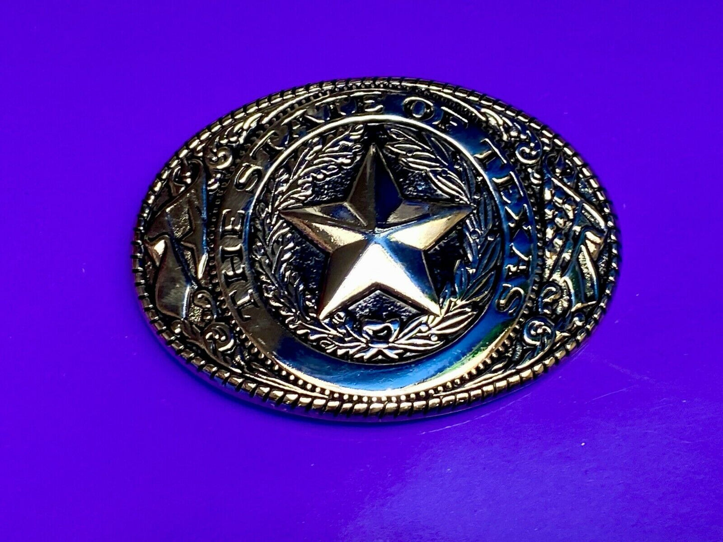 The Great State Of Tx Pride Patriotic Texas Star Flag Ornate Western Belt Buckle
