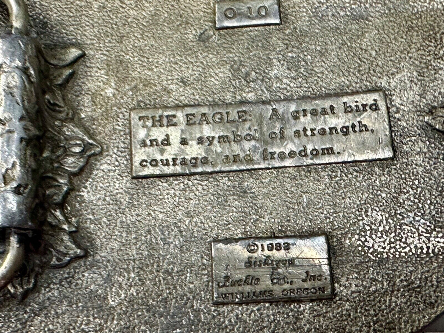 Attacking Eagle Vintage 1982 O-10 pewter siskiyou belt buckle