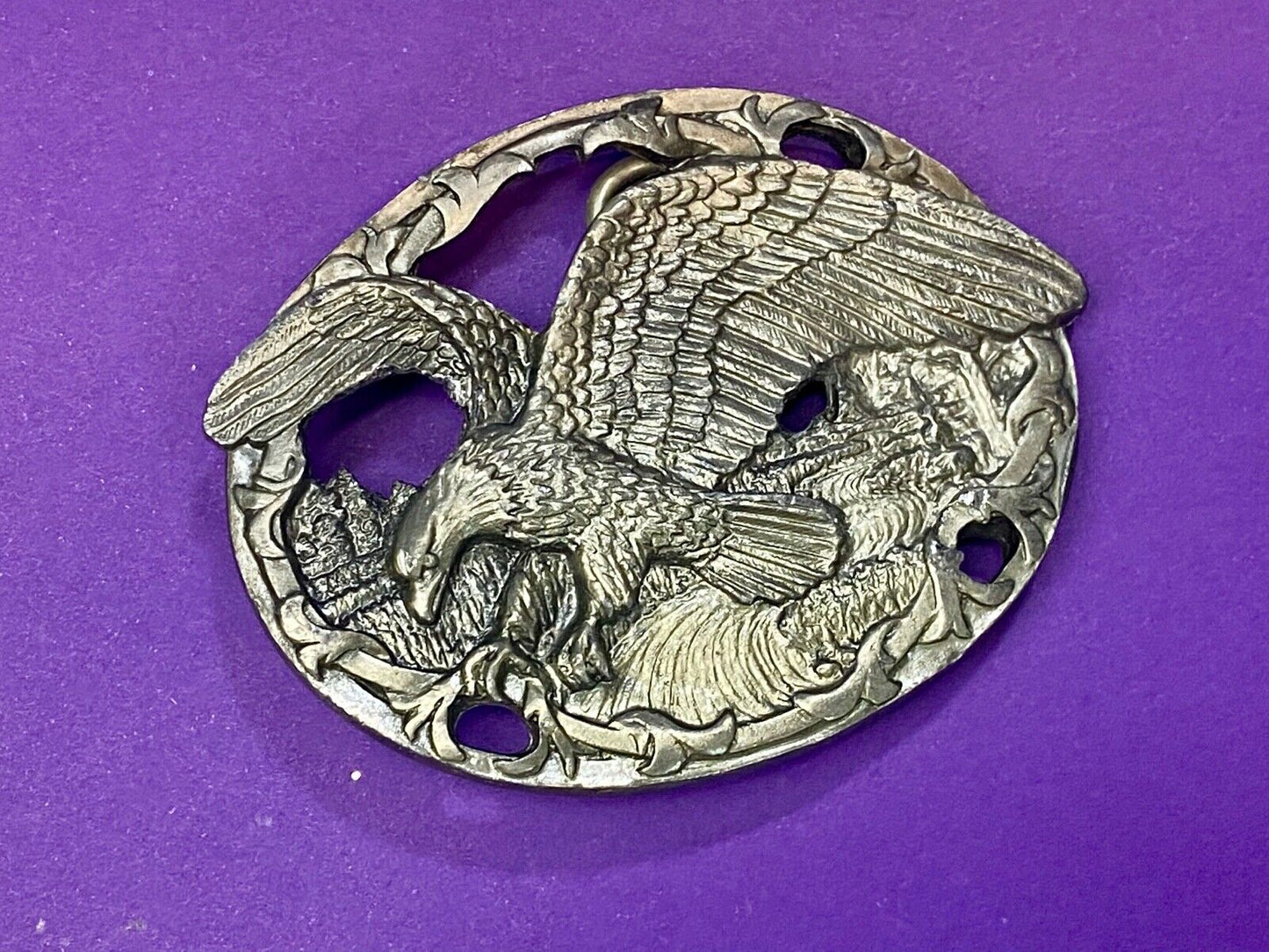 Vintage 1990 C+J See Through Hunting Flying Diving American Eagle Belt Buckle