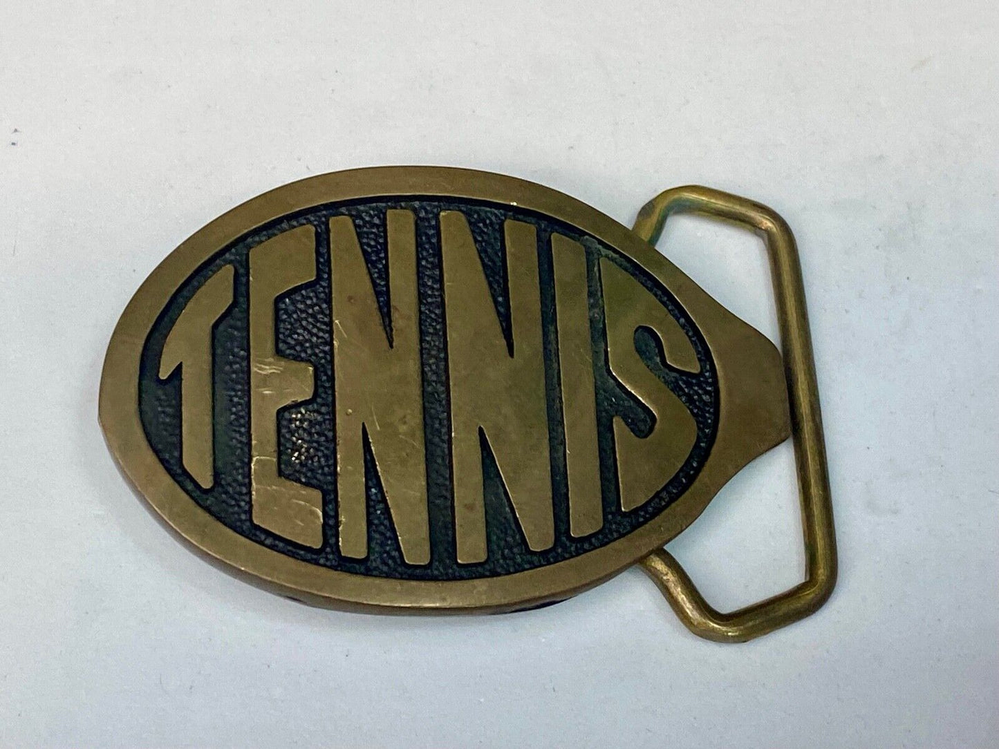 Tennis Racquet Racket Court Net Tennis Ball Vintage Solid Brass Belt Buckle Bts