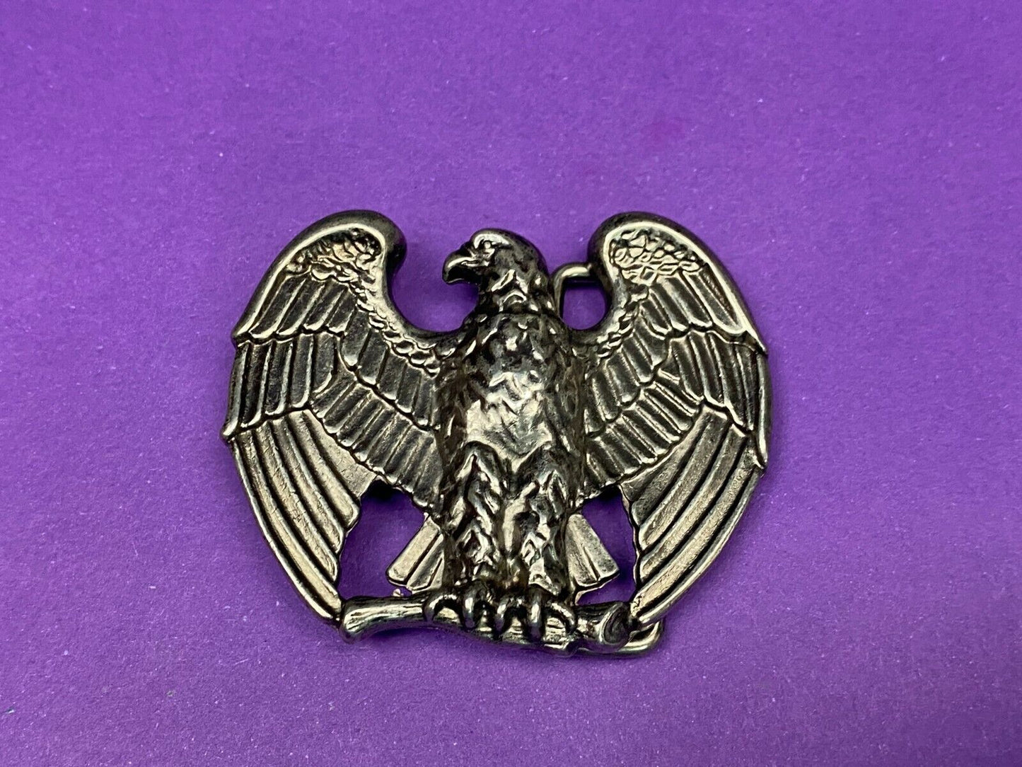 2.5" Belt Buckle Eagle Silver Metal Avon Spread Wings 3D Raptors Birds