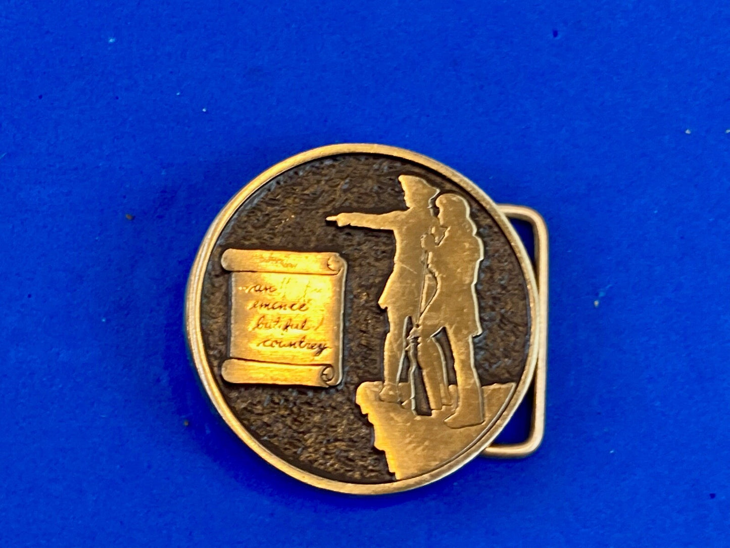 Beautiful Country Belt Buckle by Double Cabin Trading Co Victor MT SUPER RARE!