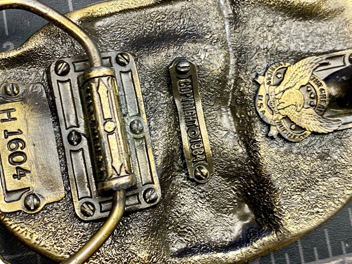Vintage 1984- Stand Up For America Liberty Freedom - Great American Belt Buckle