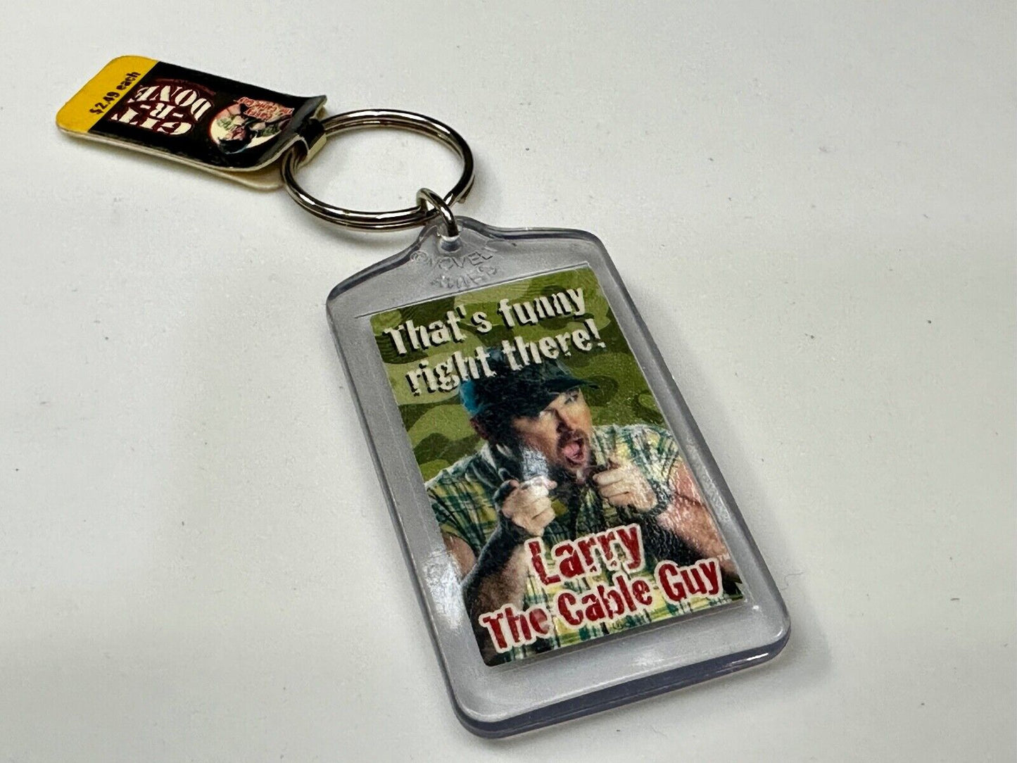 That's Funny Right There Larry The Cable Guy NOS Green Color Keychain Key Ring