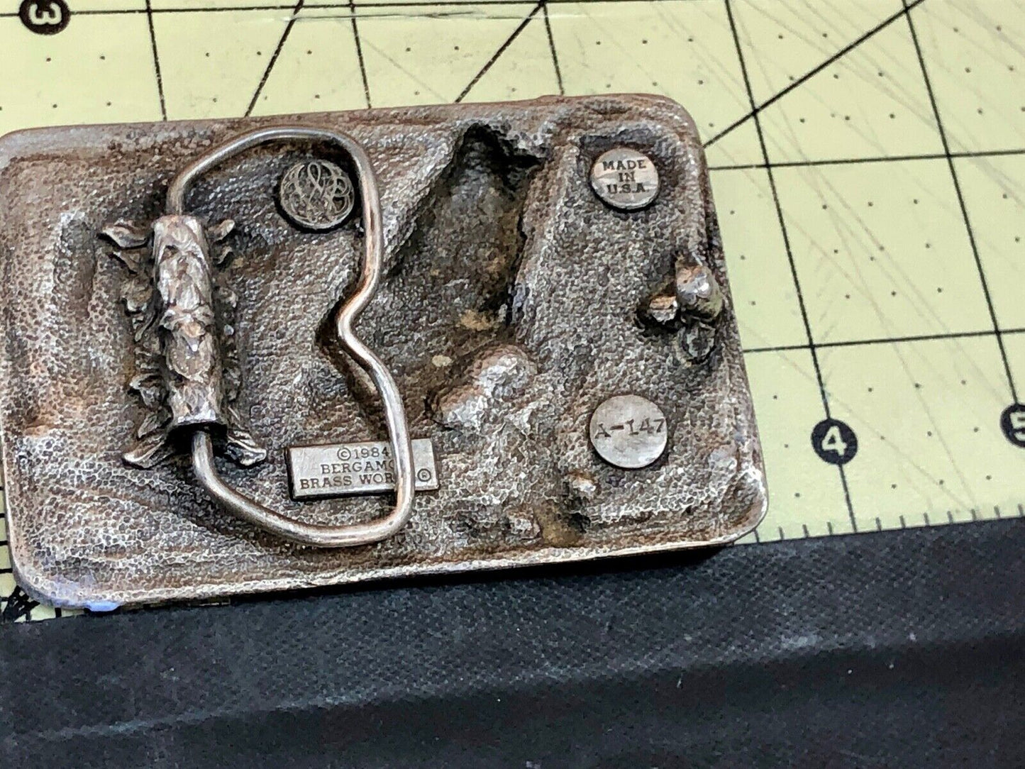 Vintage 1984 Bergamot Belt Buckle Bass jumping off the buckle!