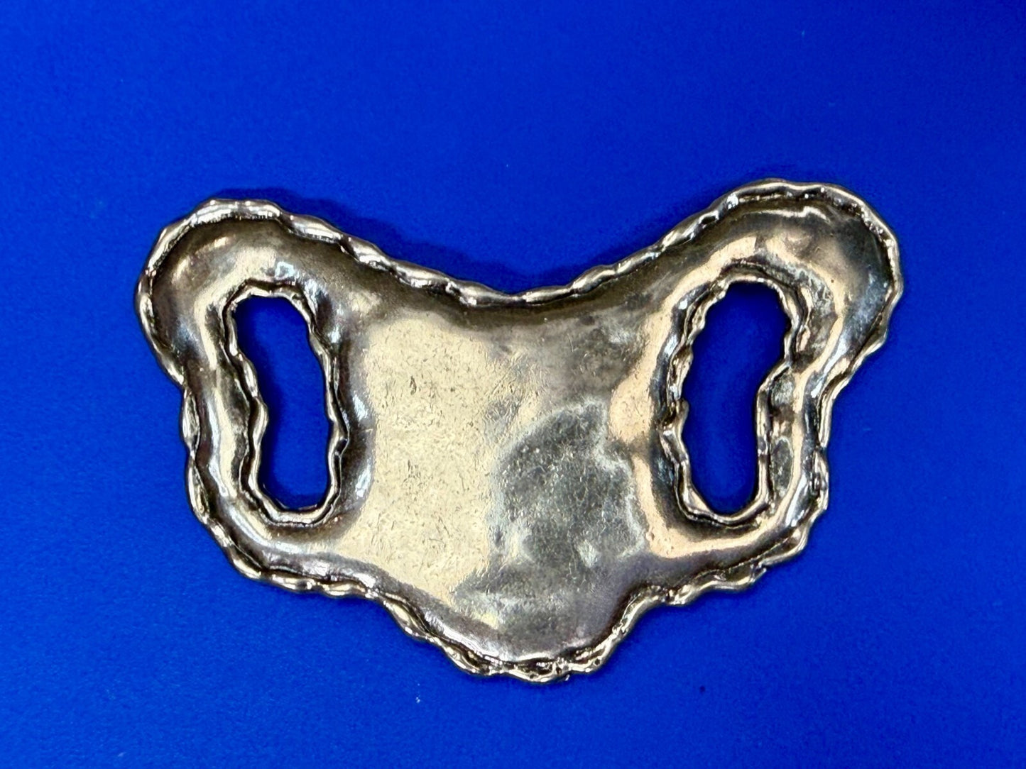 Textured Metal Statement Silver Tone Hippy Vibe Large Scarf Belt Slide Buckle