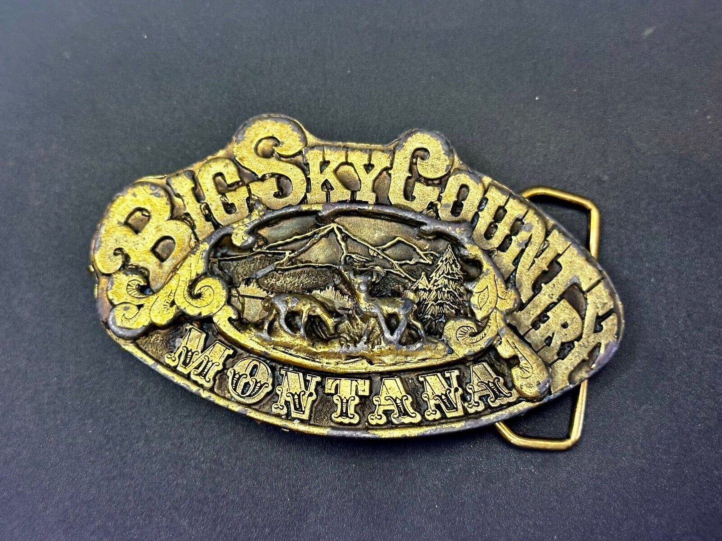 Vintage Big Sky Country Montana Belt Buckle Capitol! Vintage Adezy Denver