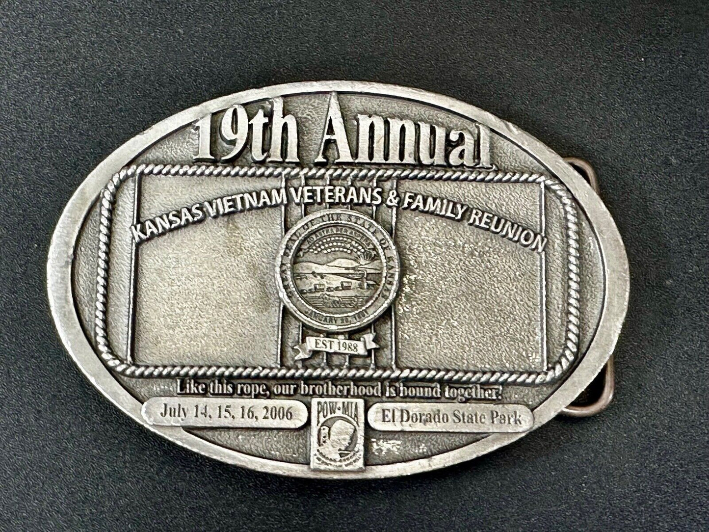 The Kansas Vietnam Veterans Family Reunion 19th Annual Commemorative Belt Buckle