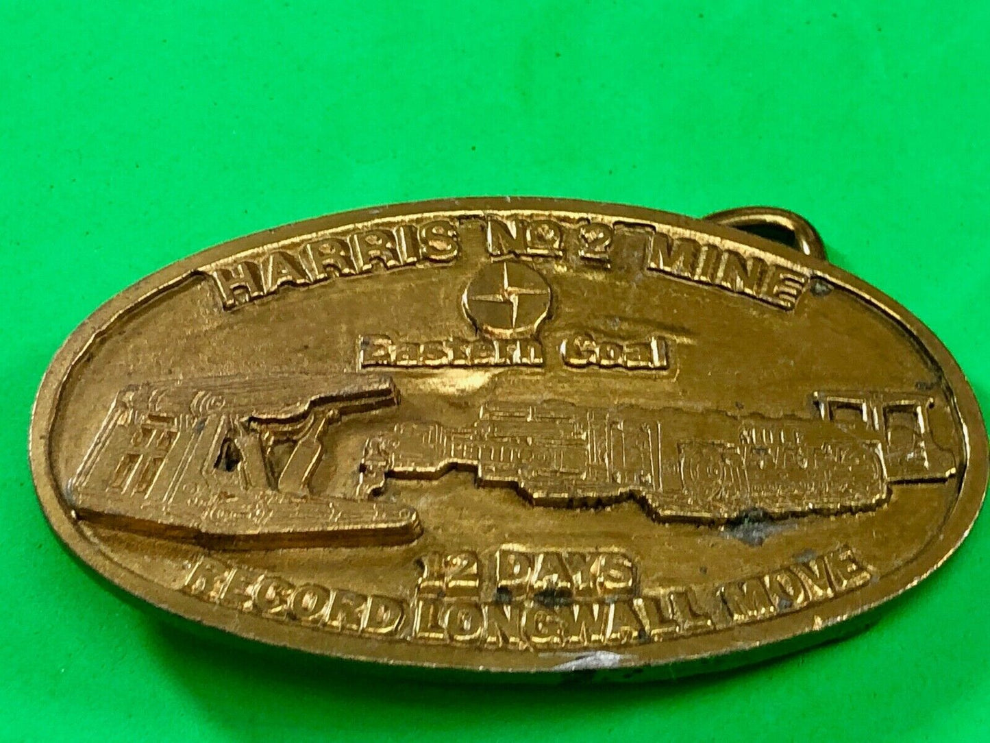 1986 Company move presentation Harris Eastern coal mine Award Belt Buckle