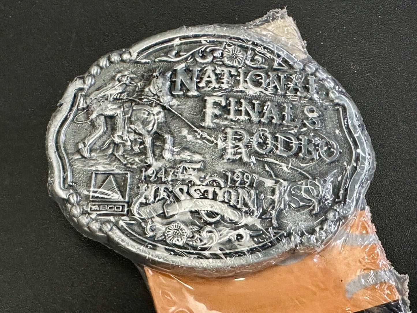 1997 Youth Sized Hesston National Finals Rodeo Bull Riding Cowboys belt buckle