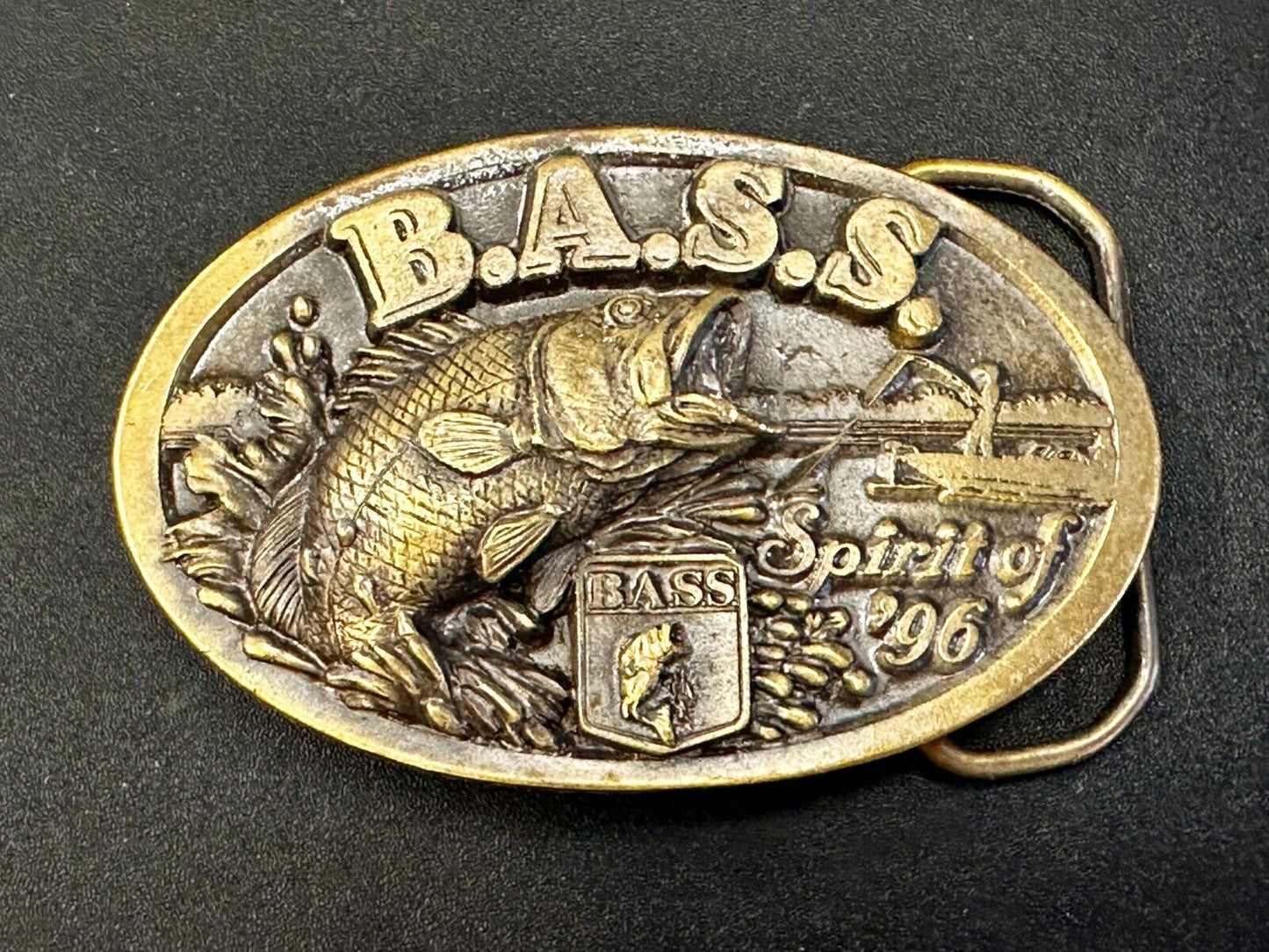 Bass Anglers Sportsman Society Spirit of 76 Bicentennial Fishing Belt Buckle