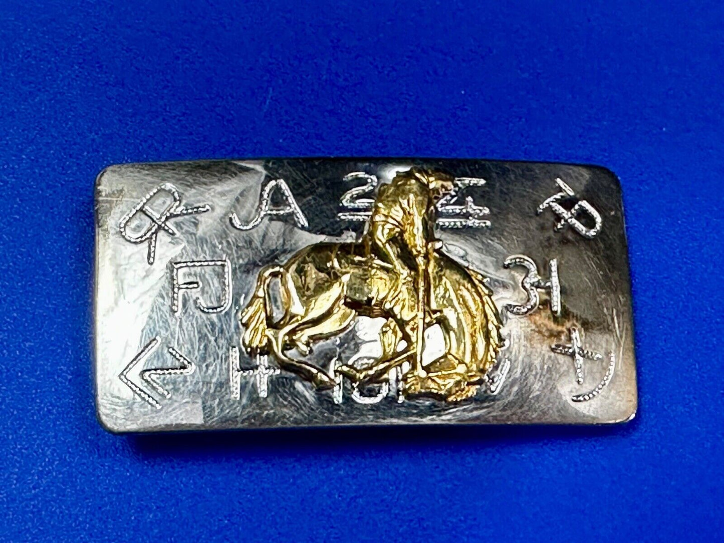 Vintage Cowboy Saddle Bronc western Chambers Belt Co belt buckle