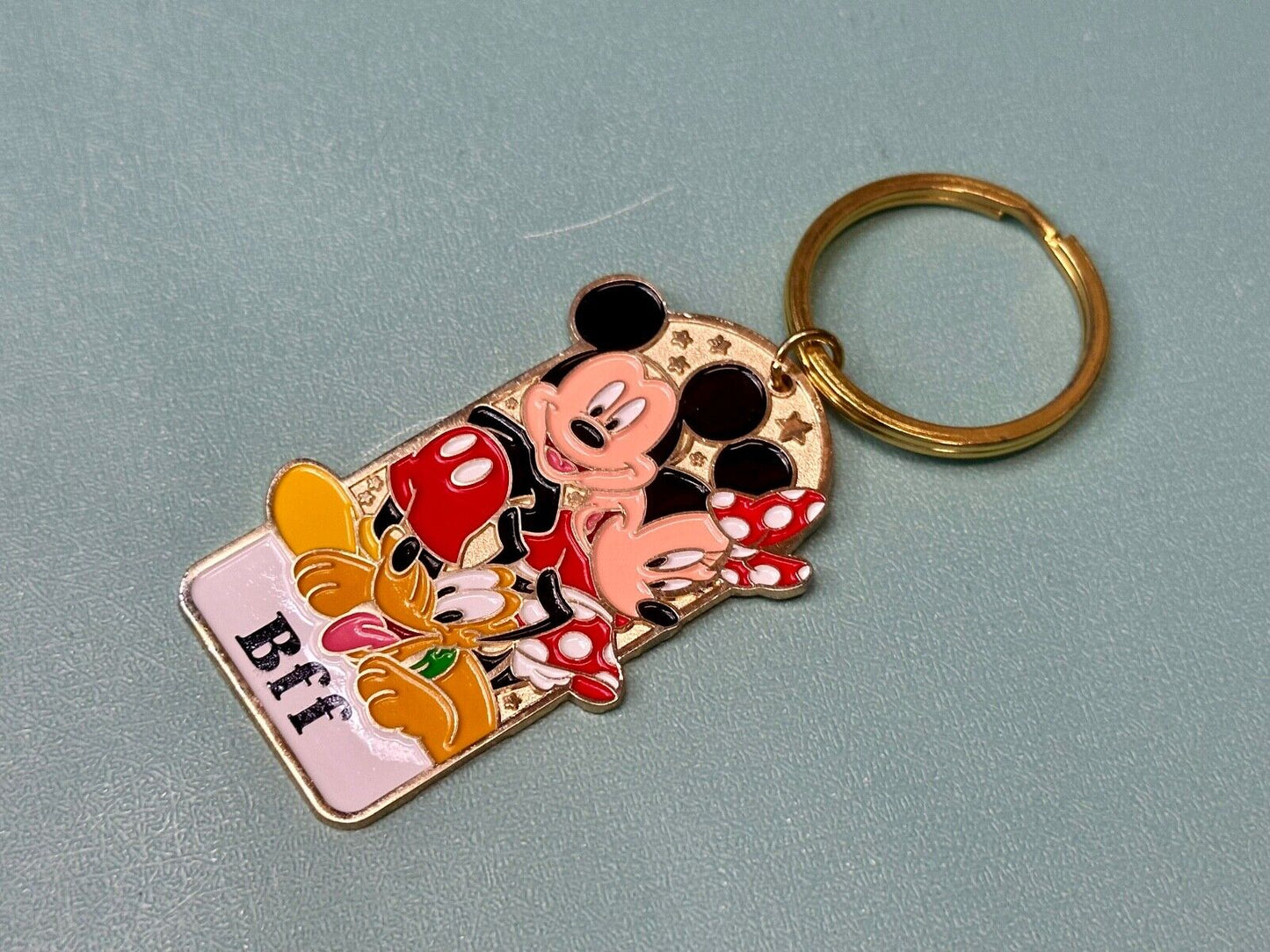 BFF Mickey, Mine and Pluto best friends Disneyland Keychain - Key Ring Chain