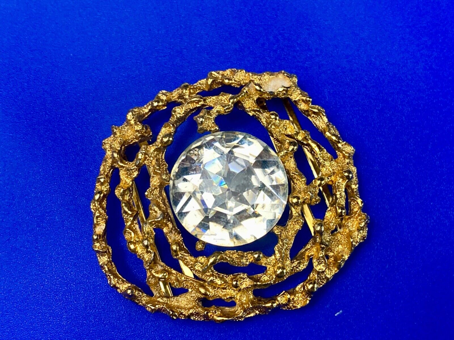 Beautiful retro gold tone see through abstract -Faux stone, belt slide or buckle