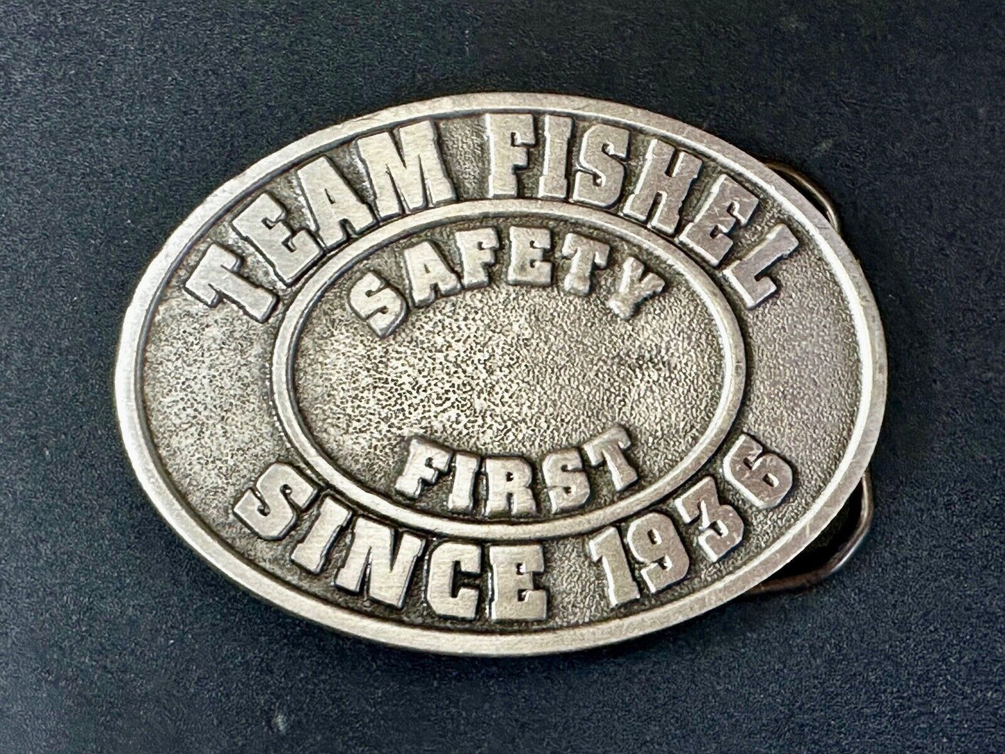 Team Fishel Safety First Since 1936 Company Logo Commemorative Belt Buckle