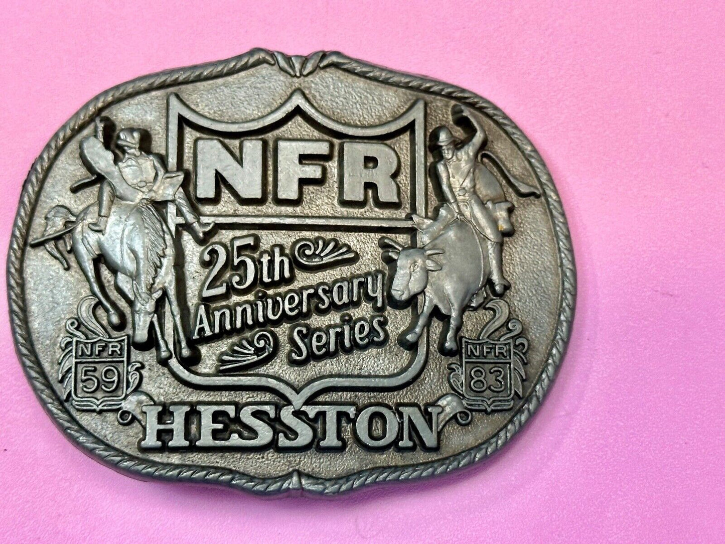 1993 Hesston National Finals Rodeo NFR 25th year celebration Belt Buckle