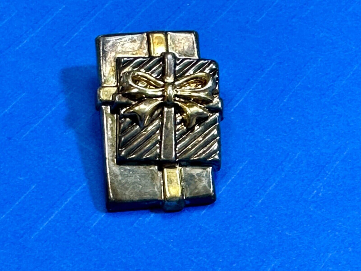 Vintage BEST Christmas Brooch Gift Present Gold Silver Two Tone Pin or PENDANT