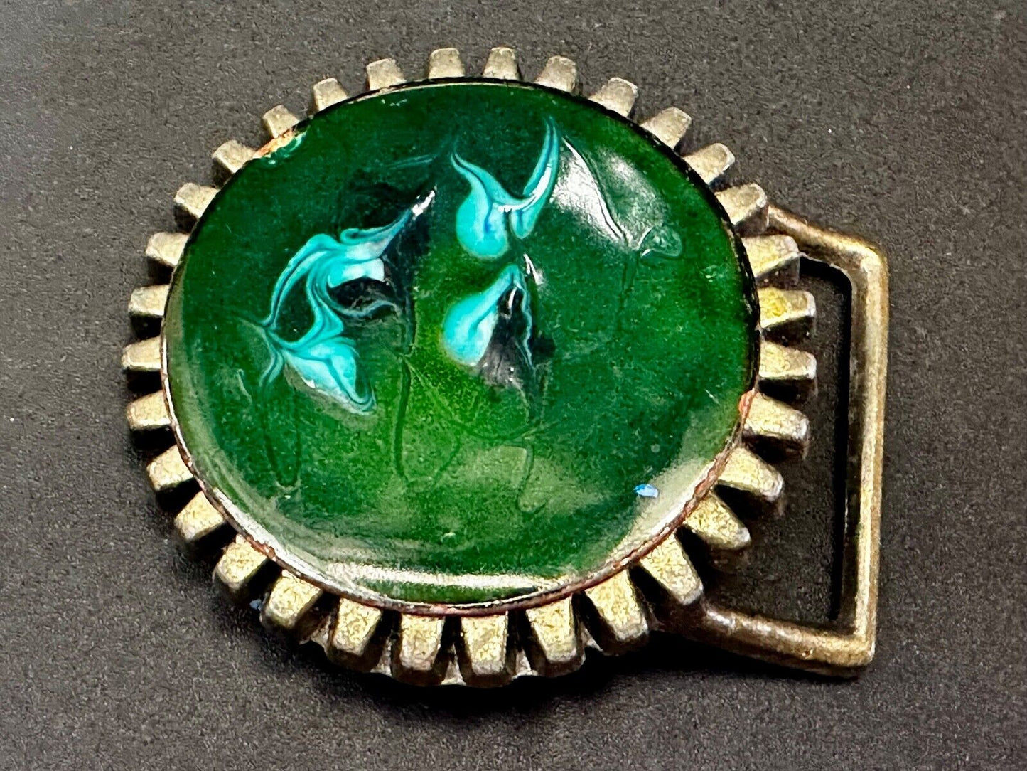 Artisan Metalworker Green Email Art Project - Beautiful Vintage Belt Buckle