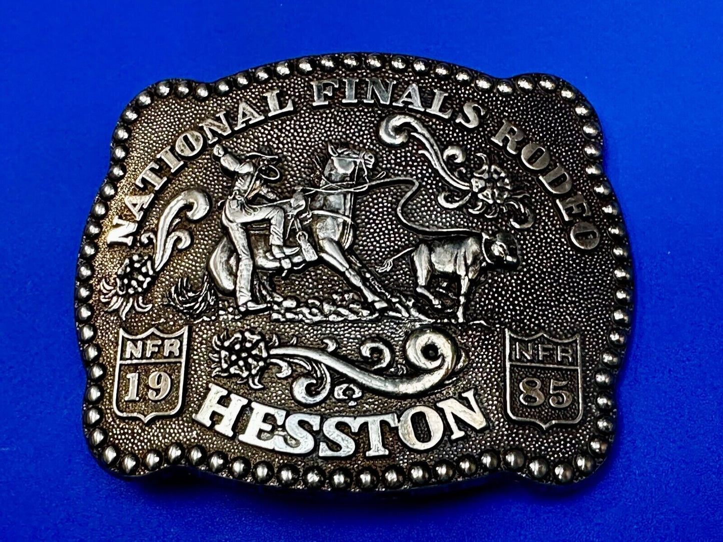 1985 NATIONAL FINALS RODEO NFR NOS ADULT SIZE Cowboys Collectable Belt Buckle