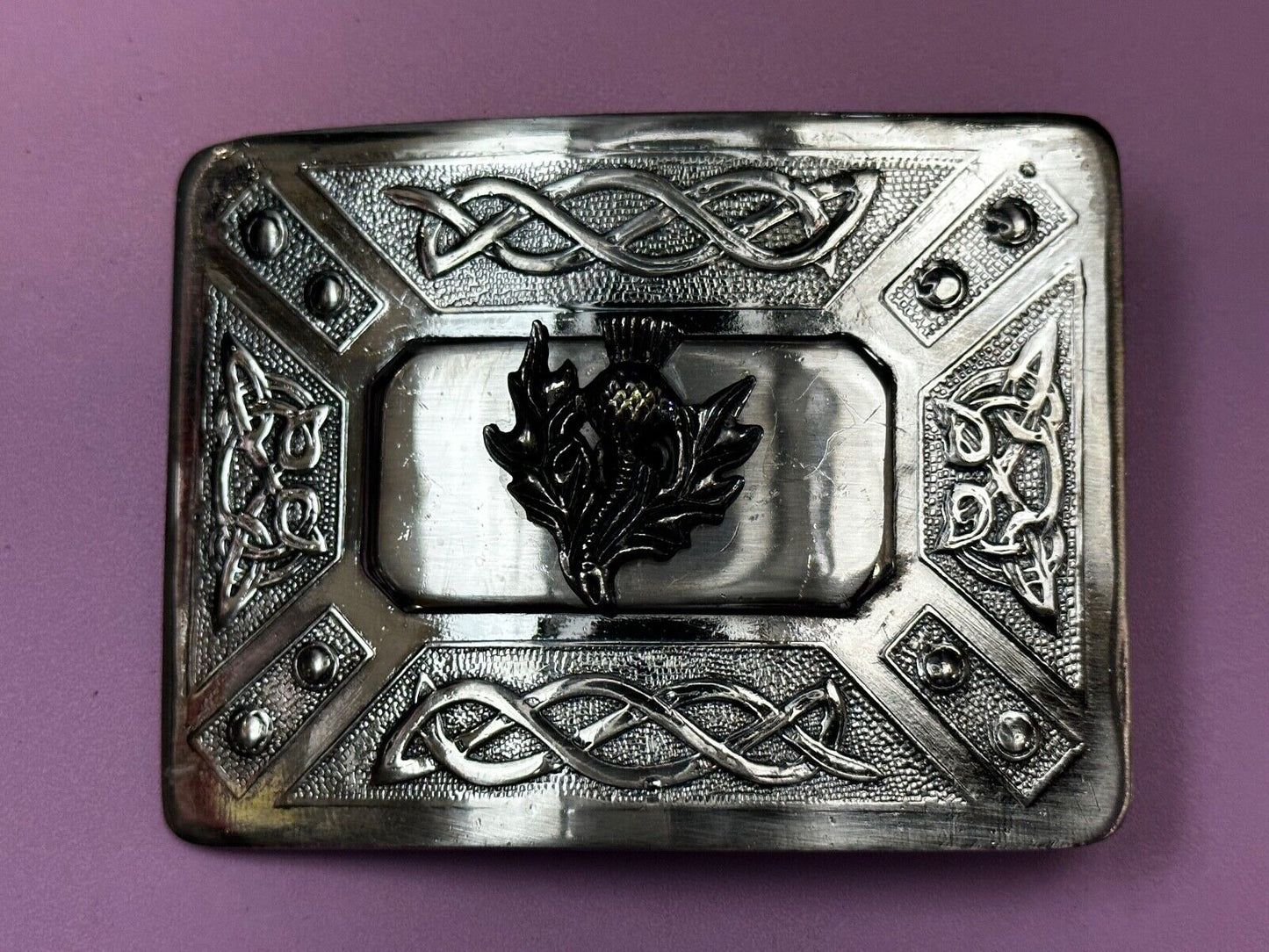 Bird? Eagle? Native American? Unknown Two Tone Rectangular Vintage Belt Buckle