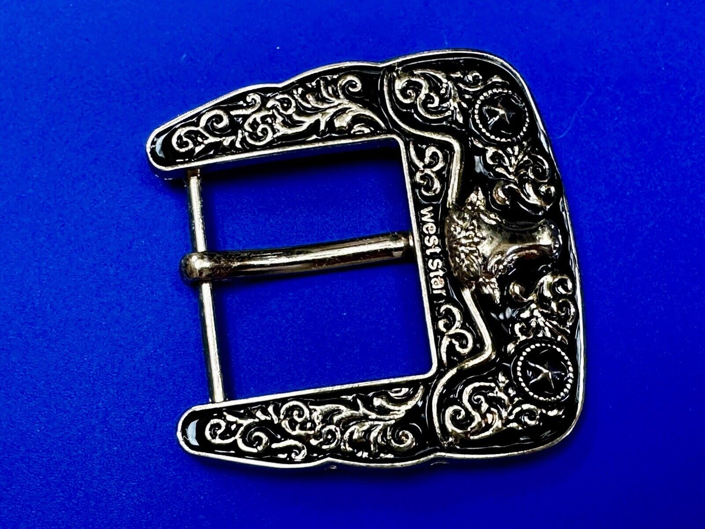 Texas Ranger Style Longhorn Vintage Replacement Dress Belt Buckle West Star