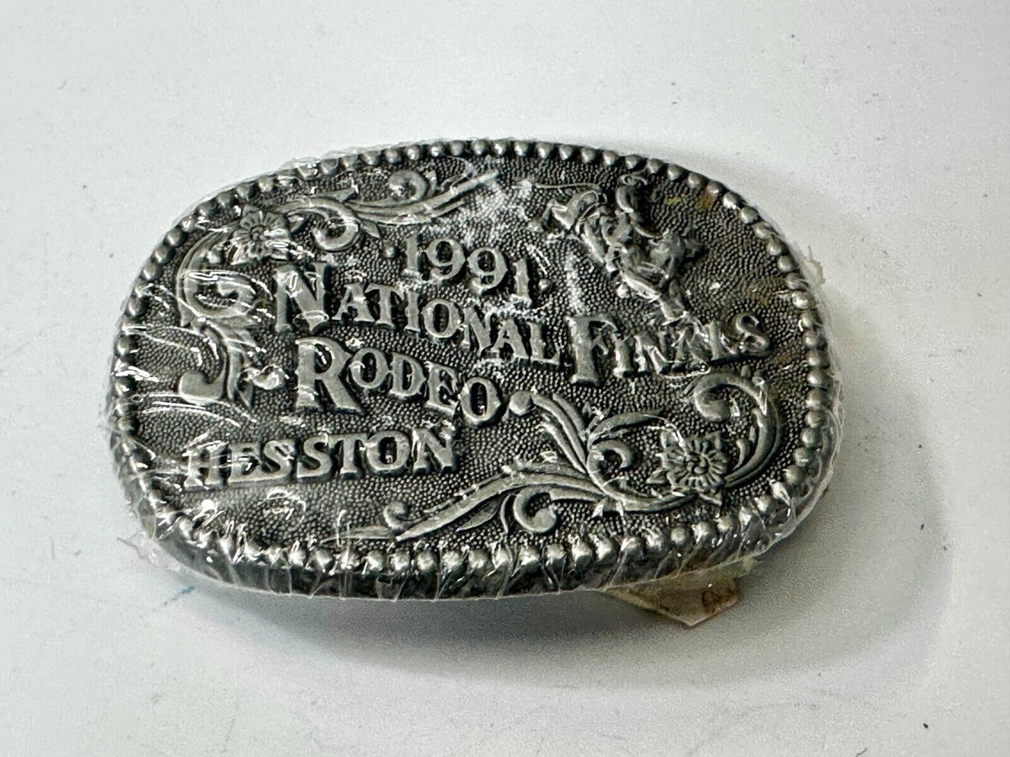 1991 Hesston National Finals Rodeo NFR Cowboys Youth Size NOS Belt Buckle