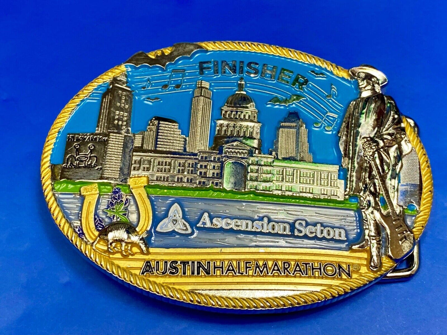 Ascension Section Austin Half Marathon & 5K Race Finisher Belt Buckle