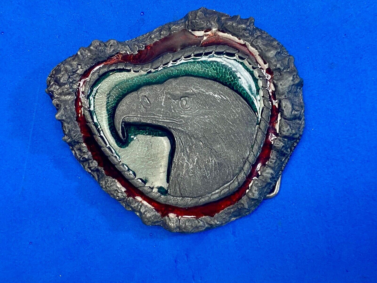 Vintage 1978 Eagle Head Bust Belt Buckle By Touchstone Inc
