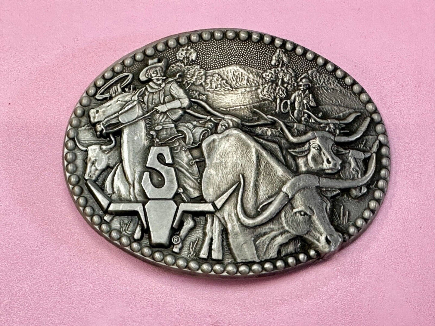 Award Design Medals Zee Series Longhorn Cattle Drive Cowboy Western Belt Buckle!