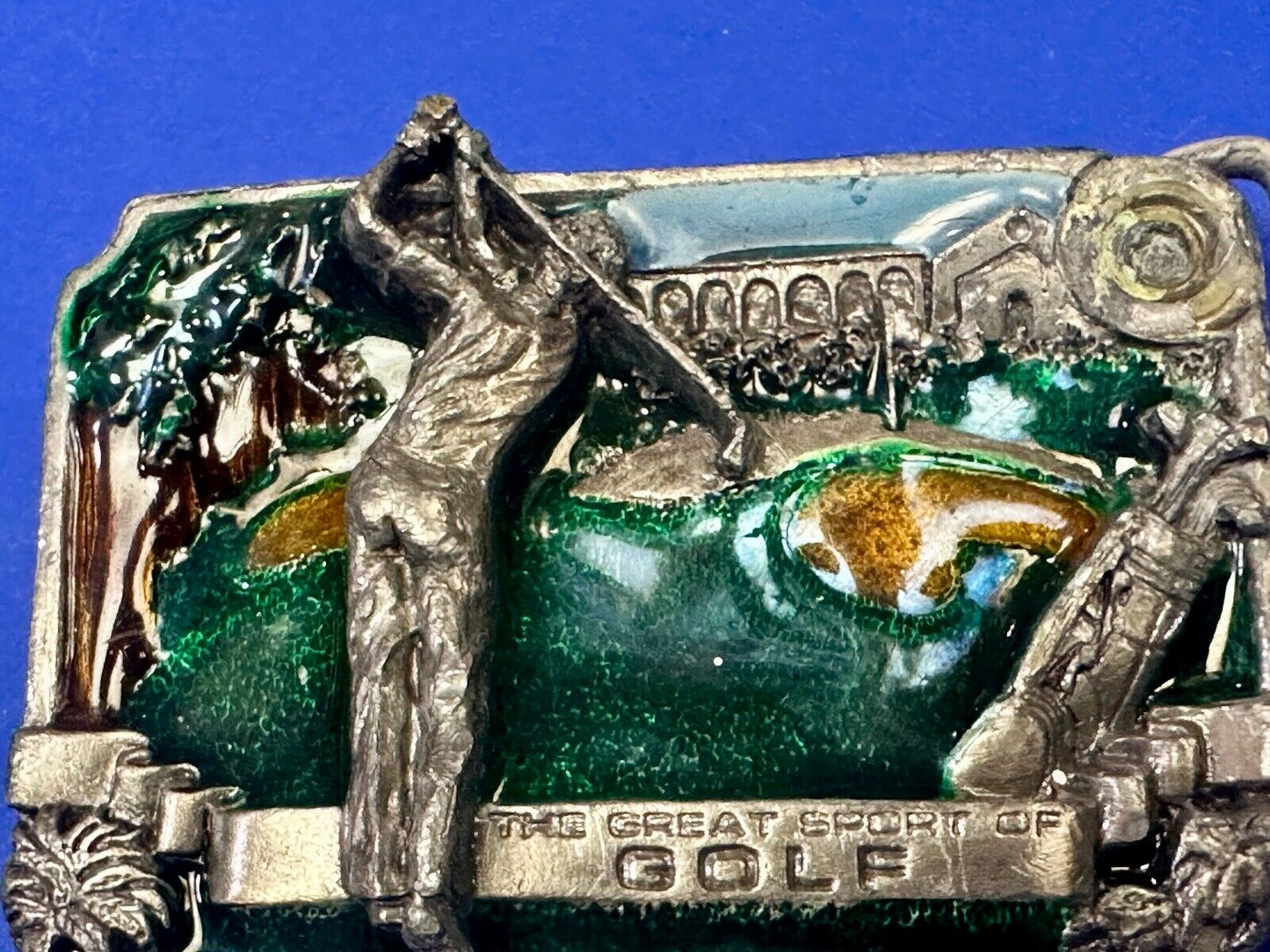 The Great Sport of Golf belt buckle - ball to the green course par handicap L-86