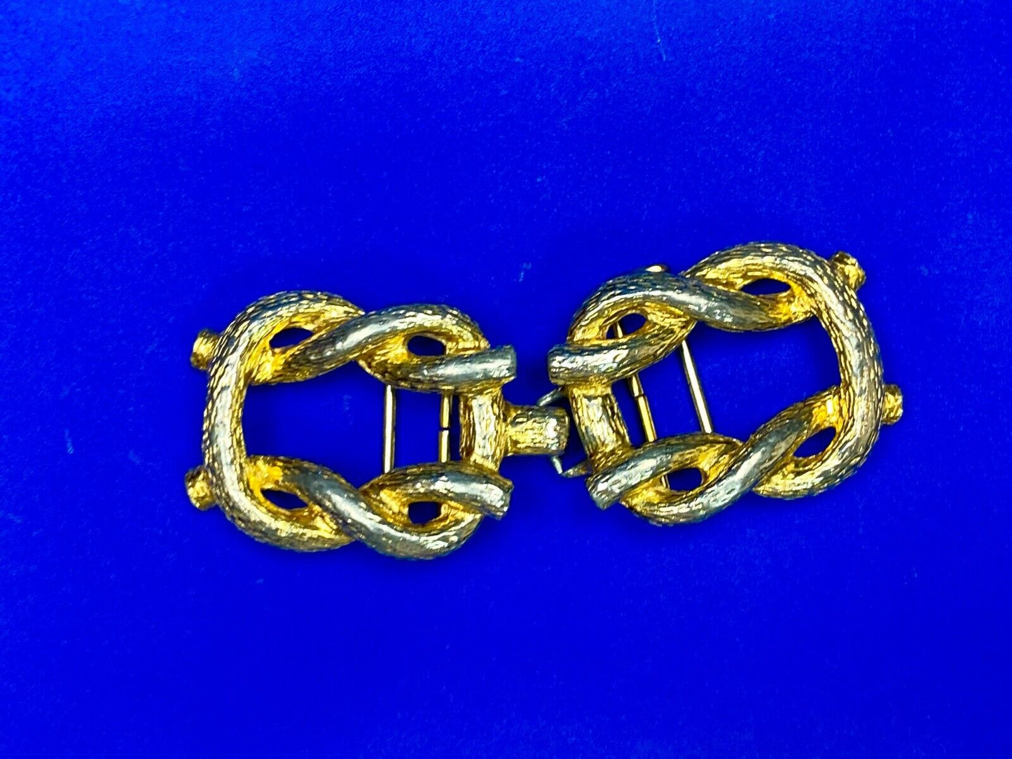 Vintage 70'S Knots - Two Piece Interlocking Belt Buckle Marked Mimi Di N