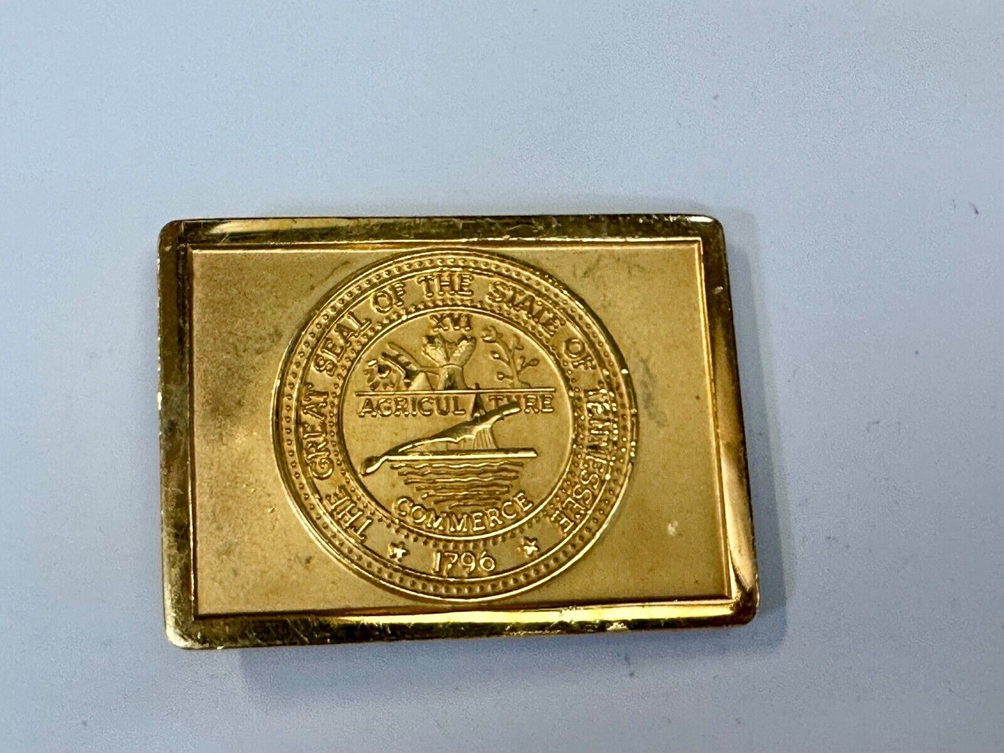 The Great Seal of the State to Tennessee Agricul Thre Commerce RARE belt buckle