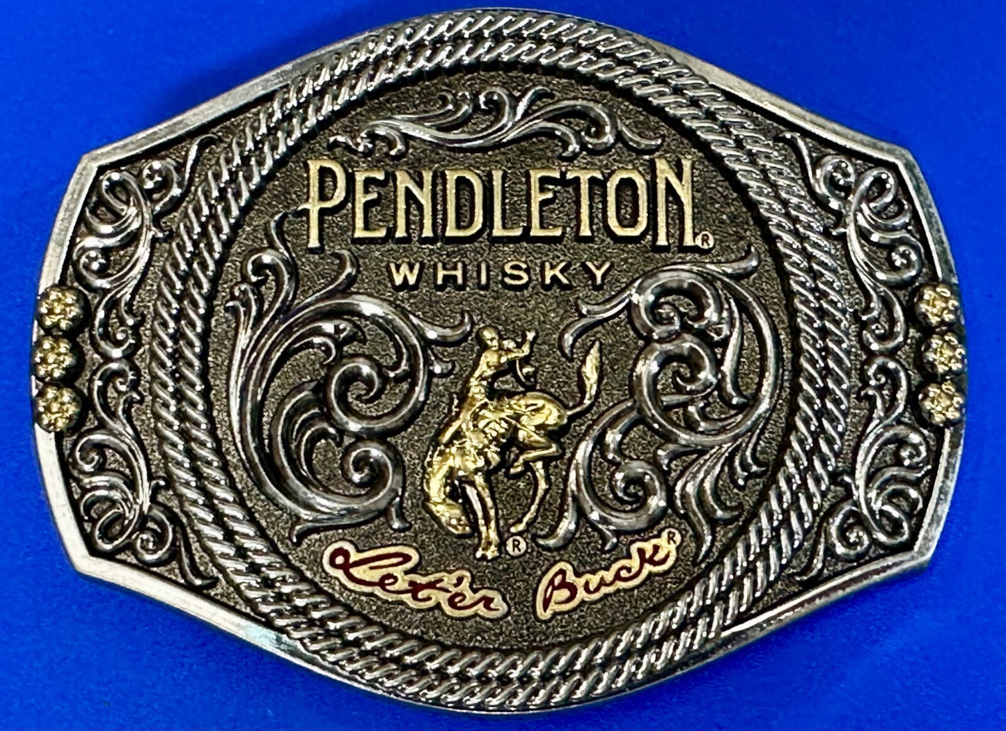 2021 Pendleton Whiskey Let'er Buck Rodeo Cowboy Montana Silversmiths Buck Buckle