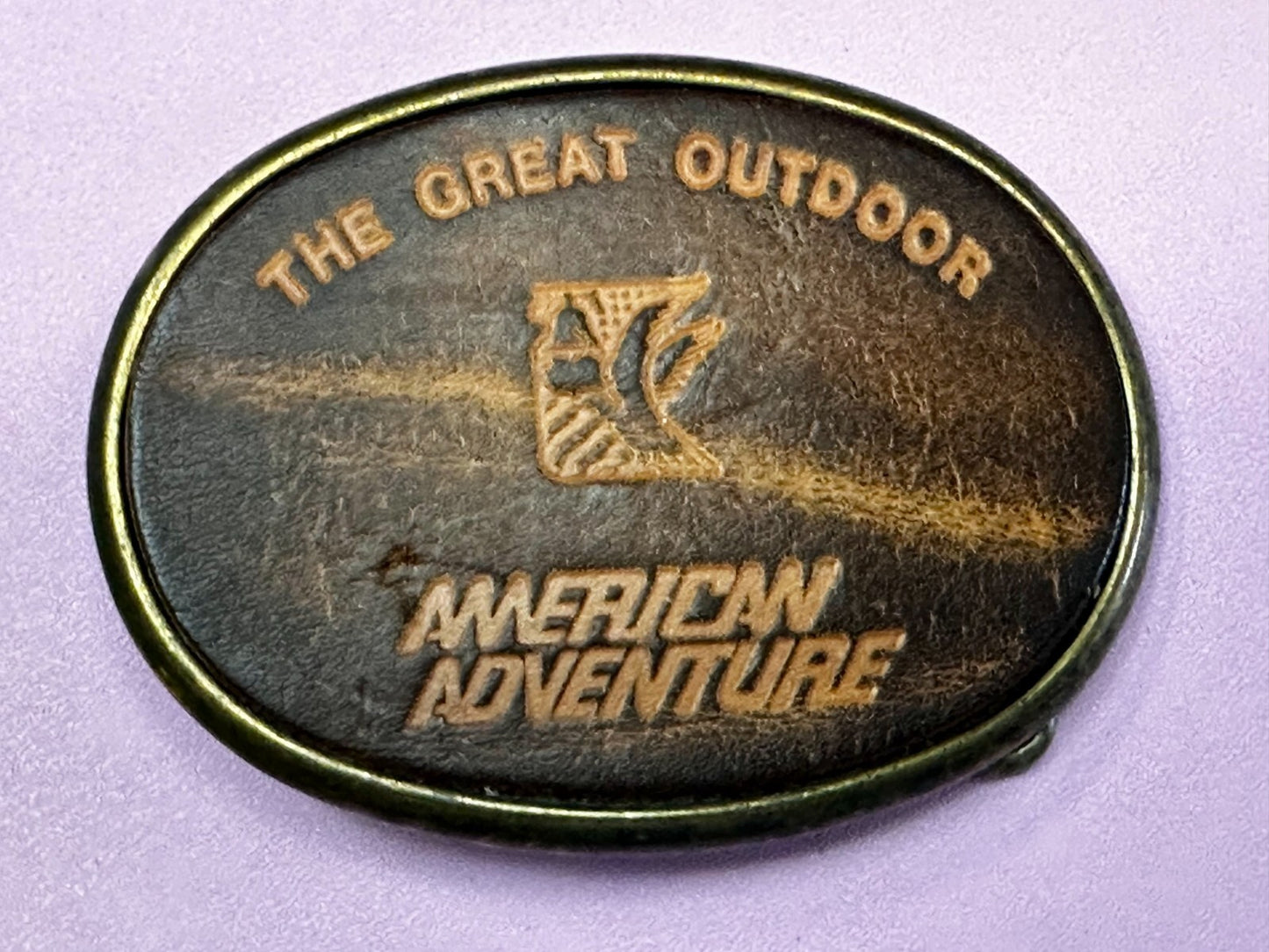 The Great Outdoor American Adventure Promo Leather on Metal El Cid Belt Buckle