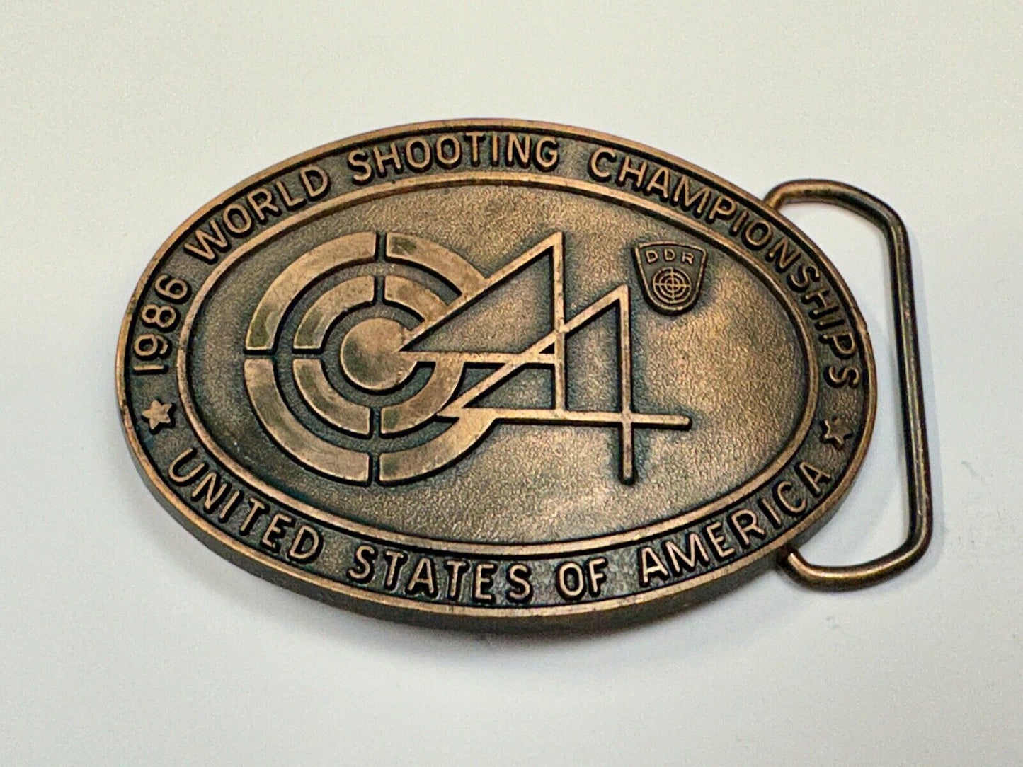 Vintage 1996 44 Wold Shooting Championships United States of America belt buckle