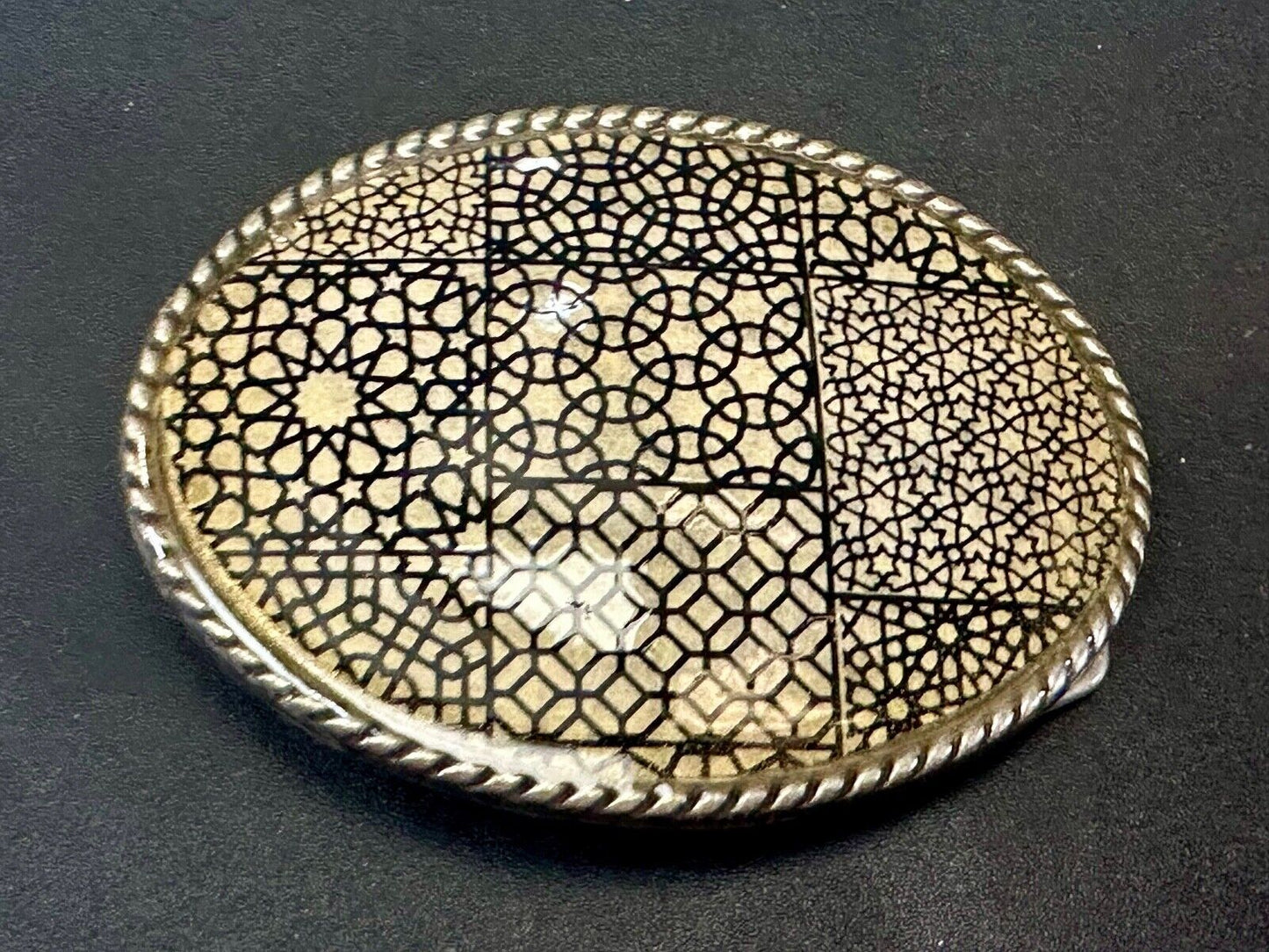 Trippy Multi Pattern design what I call retro wallpaper Belt Buckle by Ivan