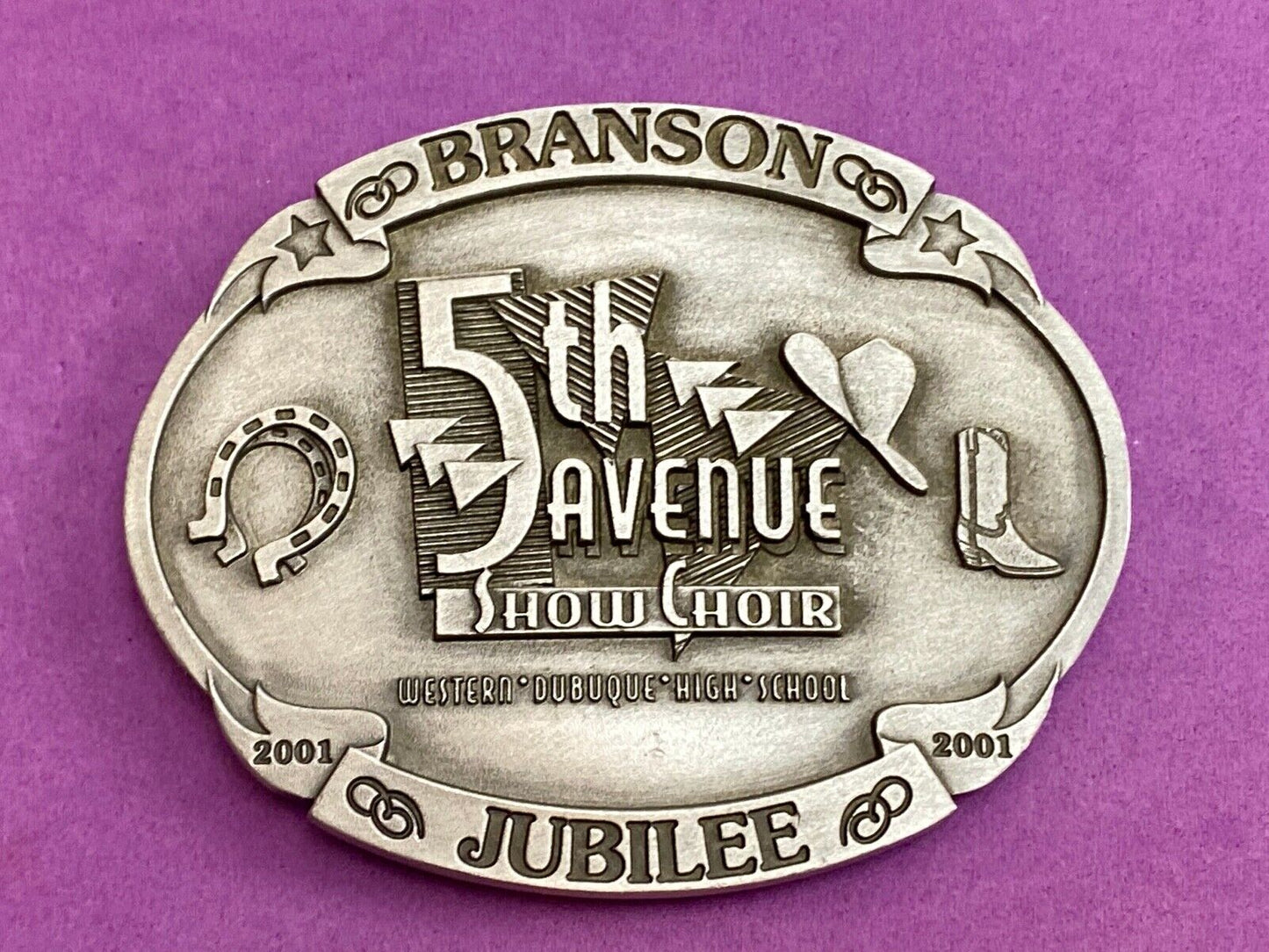 2001 Branson 5th avenue Jubilee Show Choir belt buckle by Spec Cast