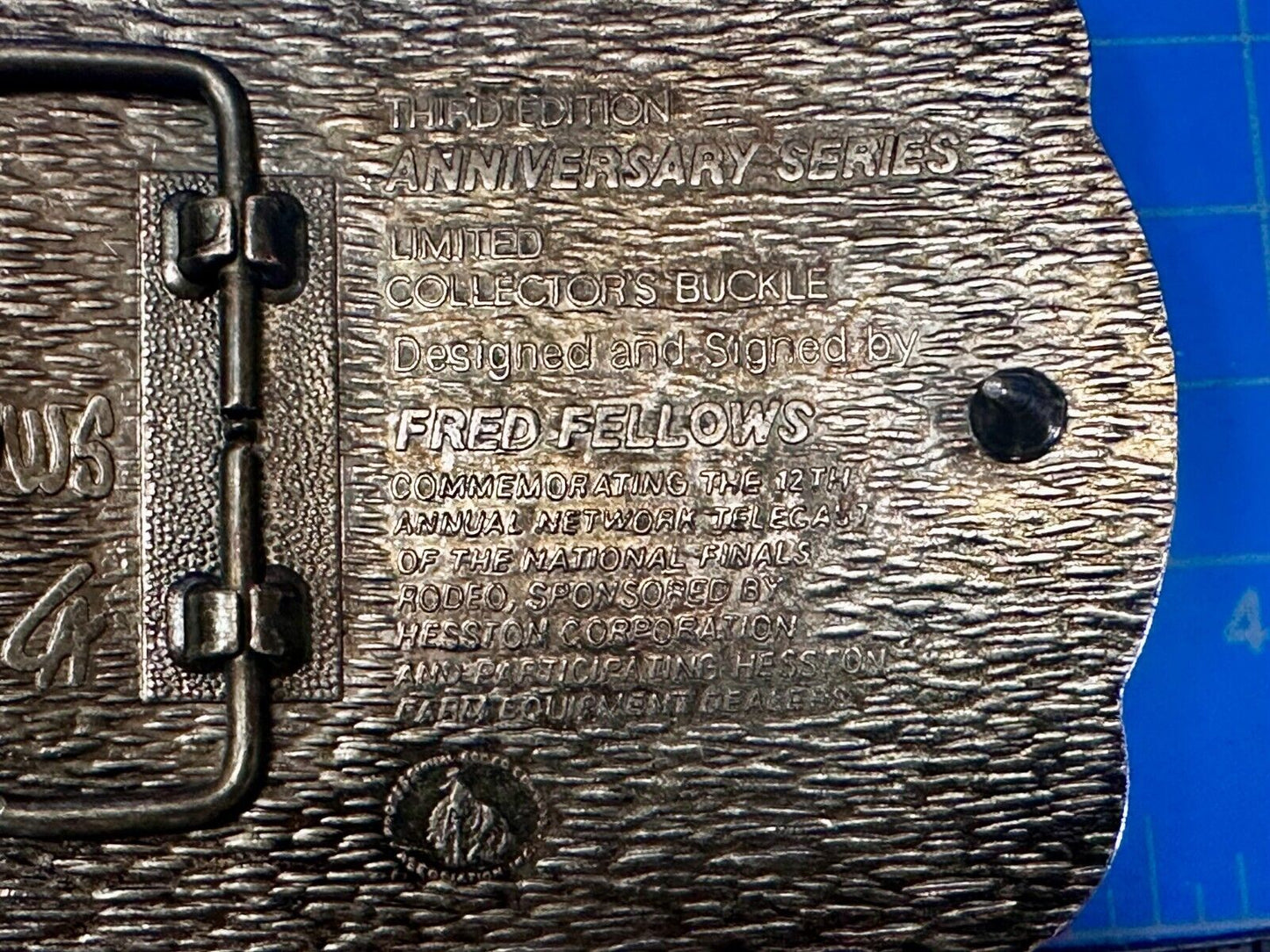 1985 Hesston NFR National Finals Rodeo Cowboys Western Belt Buckle
