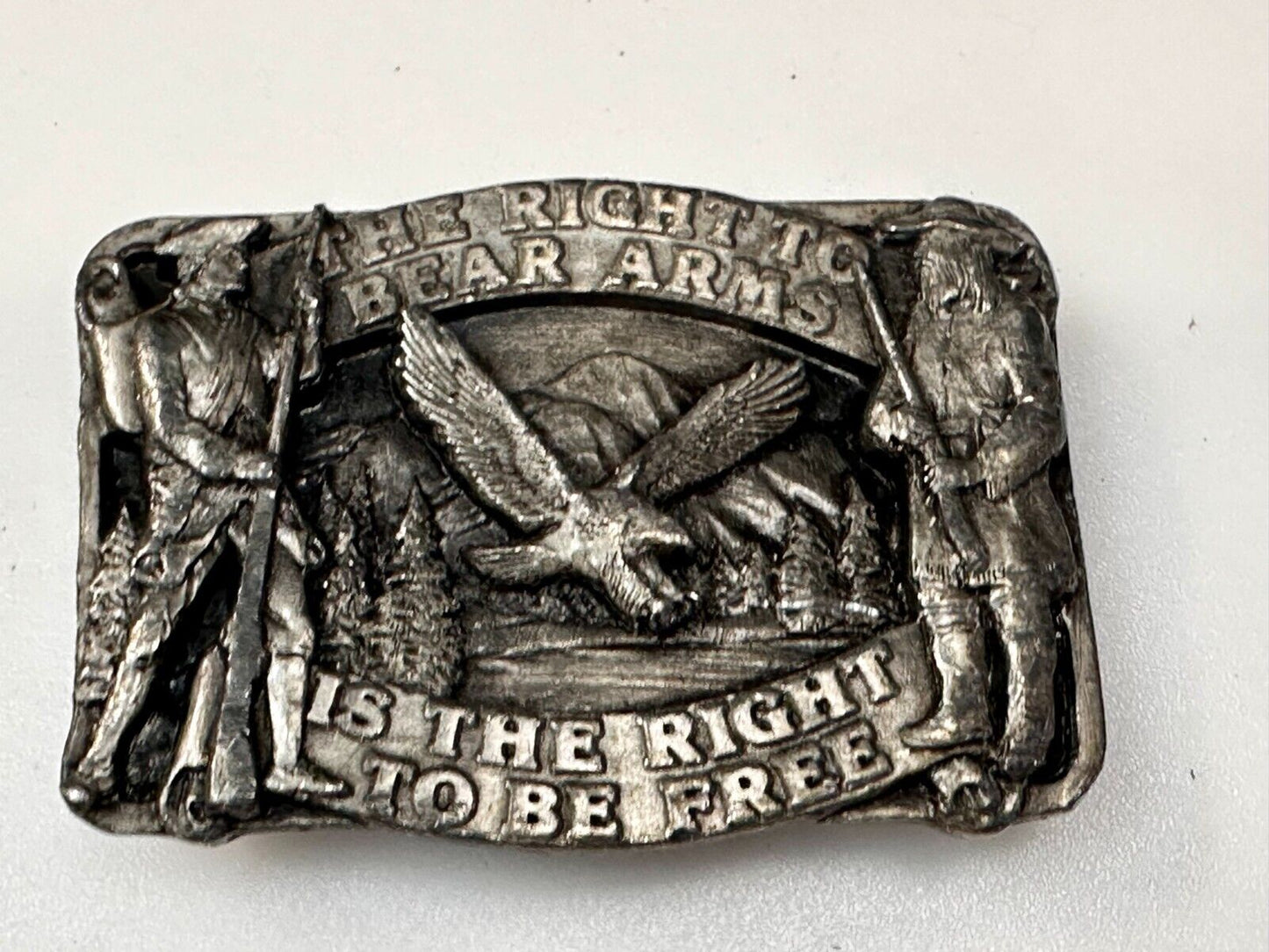 The Right To Bear Arms Is the Right ToBe Free 2nd Amendment VTG 1982 Belt Buckle