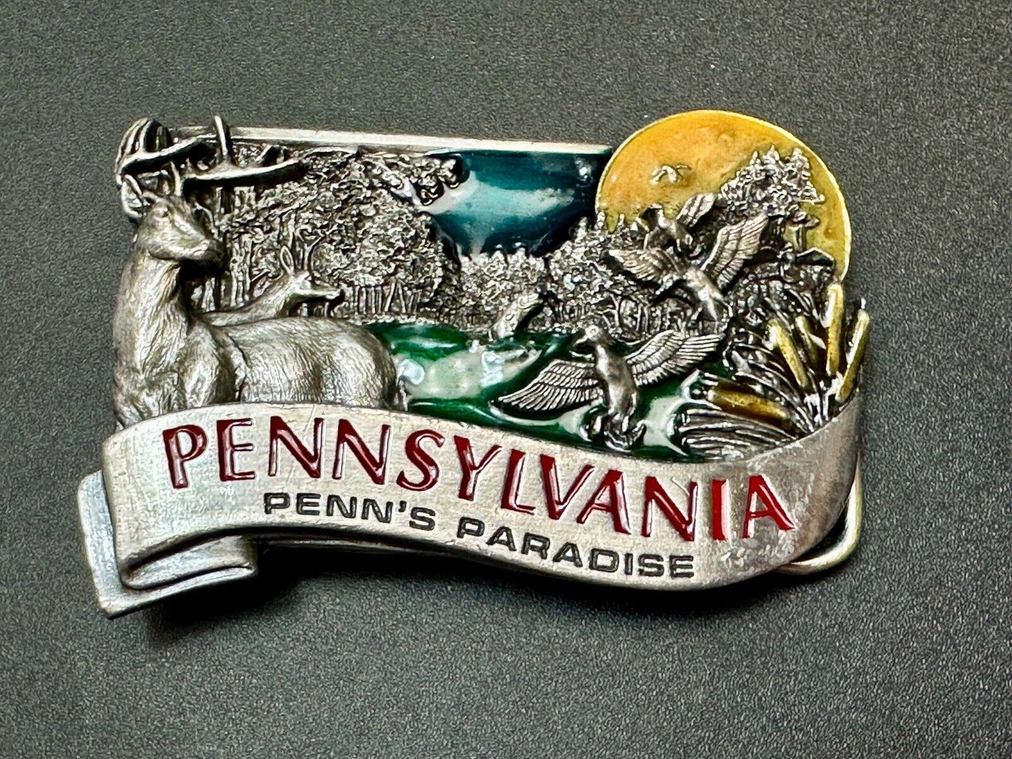The Great State of Pennsylvania PA - Penn's Paradise Bergamot Belt Buckle