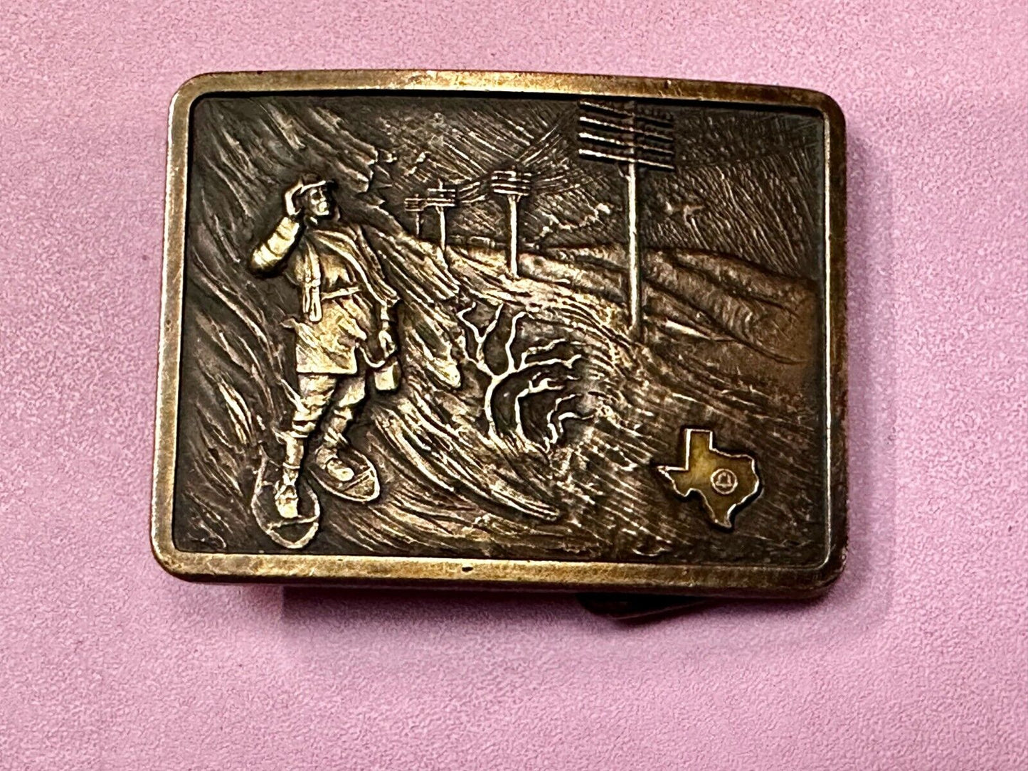 Texas Bell Telephone Award Belt Buckle by OC Tanner