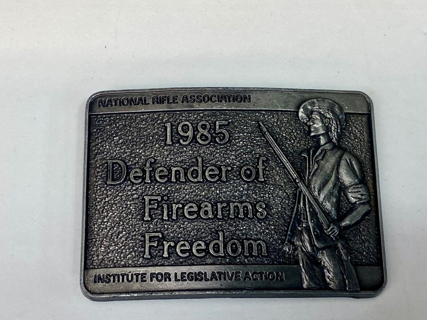 1985 Defender Of Firearms Freedom Institute Legislative Action Nra Belt Buckle