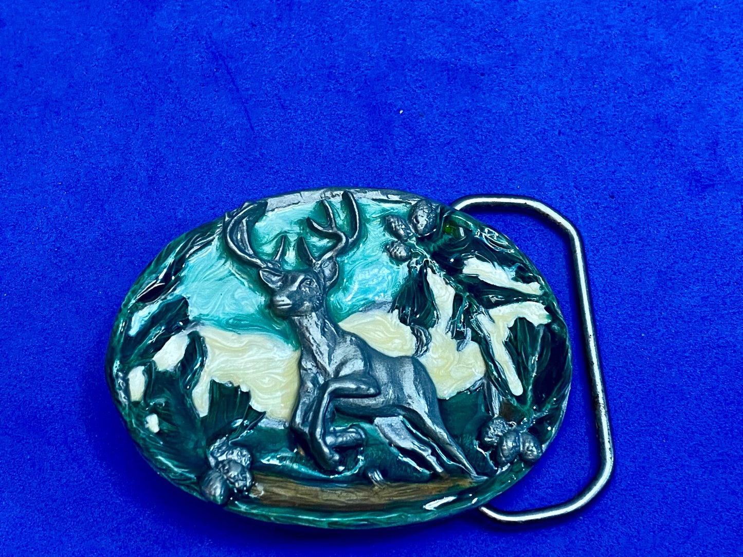 Vintage 1988 Deer In Nature Great American Belt Buckle