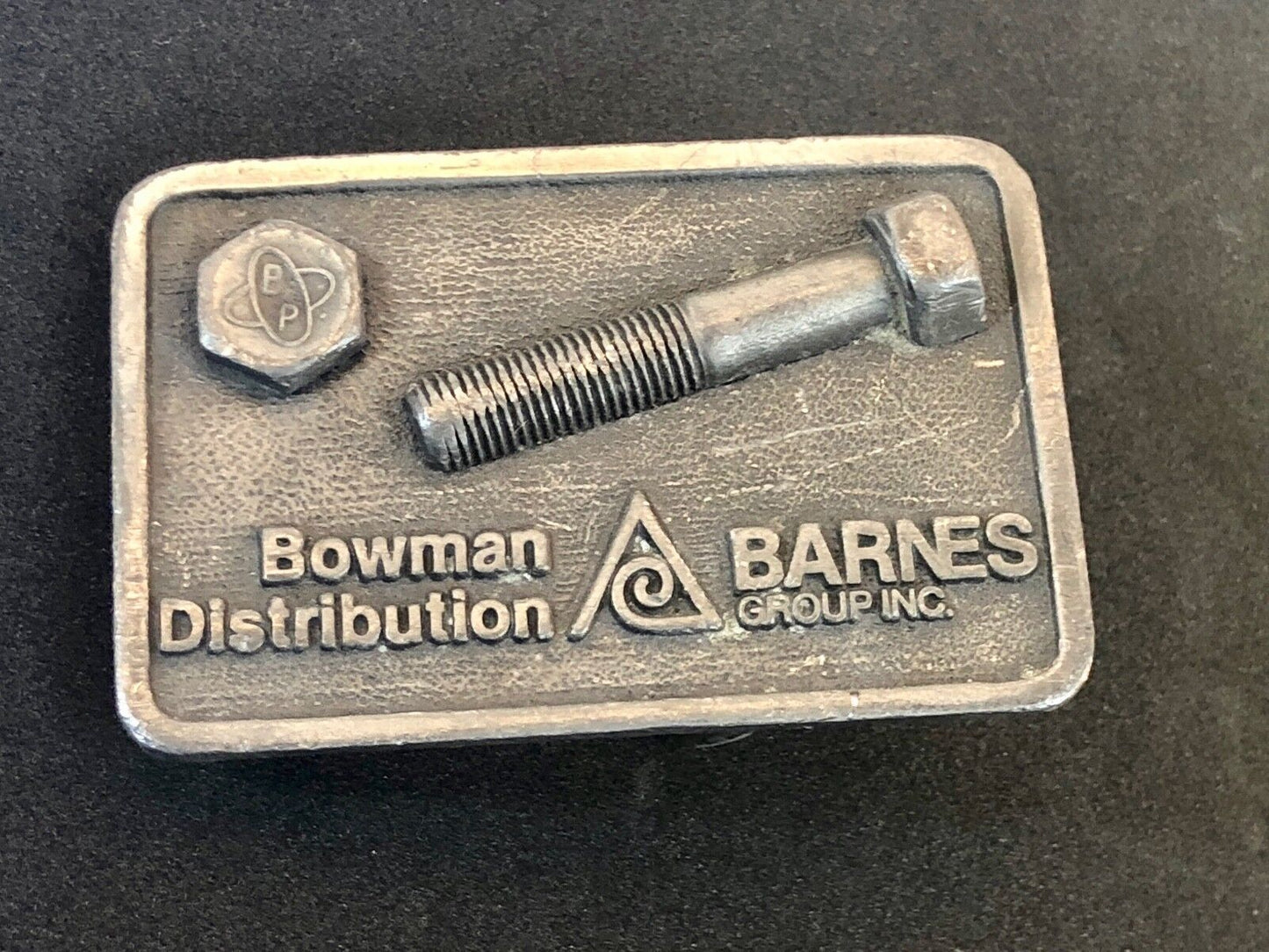Vintage Bowman Distribution. Bolts and Screws BARNES Group belt buckle