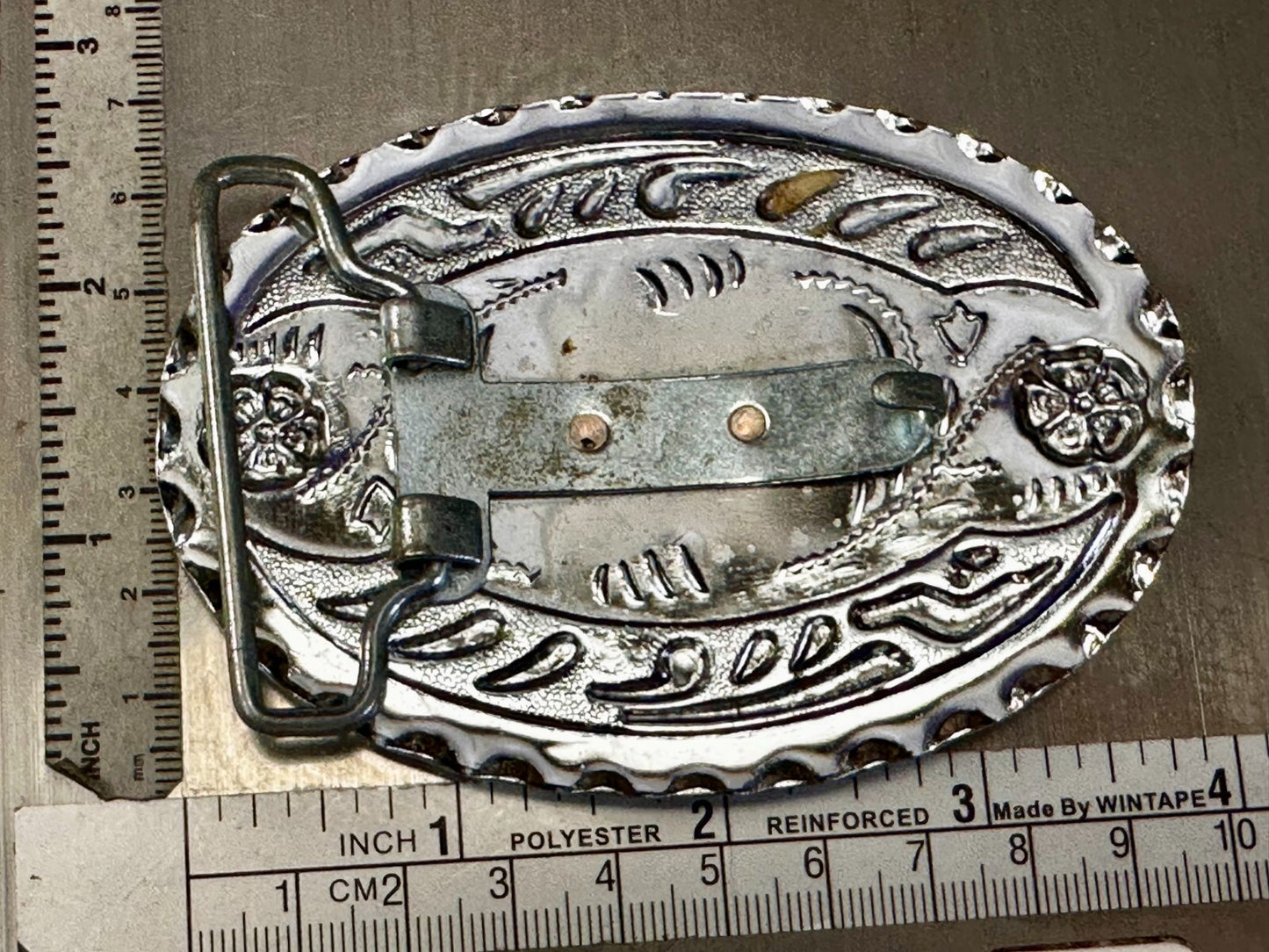 Bald Eagle Flying Hunting Diving American Two Tone Ornate Western Belt Buckle