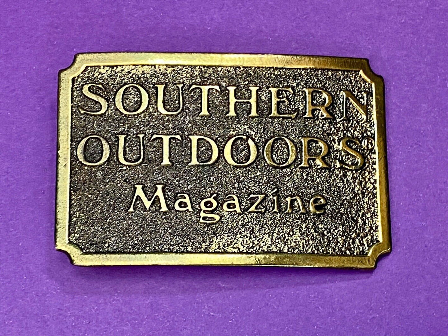 The Great American Buckle Co Vintage 1982 Southern Outdoors Magazine Belt Buckle