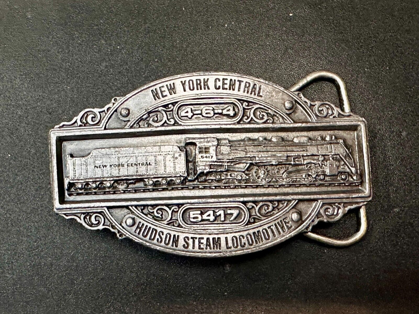1985 New York Central Hudson Steam Locomotive belt buckle Bergamot Brass Works