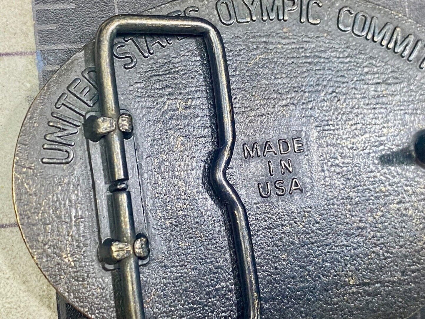 1984 Usa Olympics United States Olympic Committee Torch Logo La Ca Belt Buckle