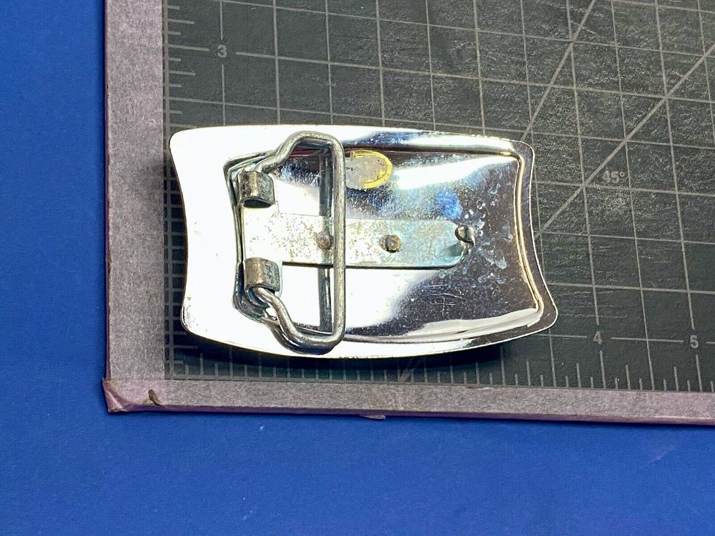 Vintage Covered Wagon Train Style Mirrored Belt Buckle Western Cowboy