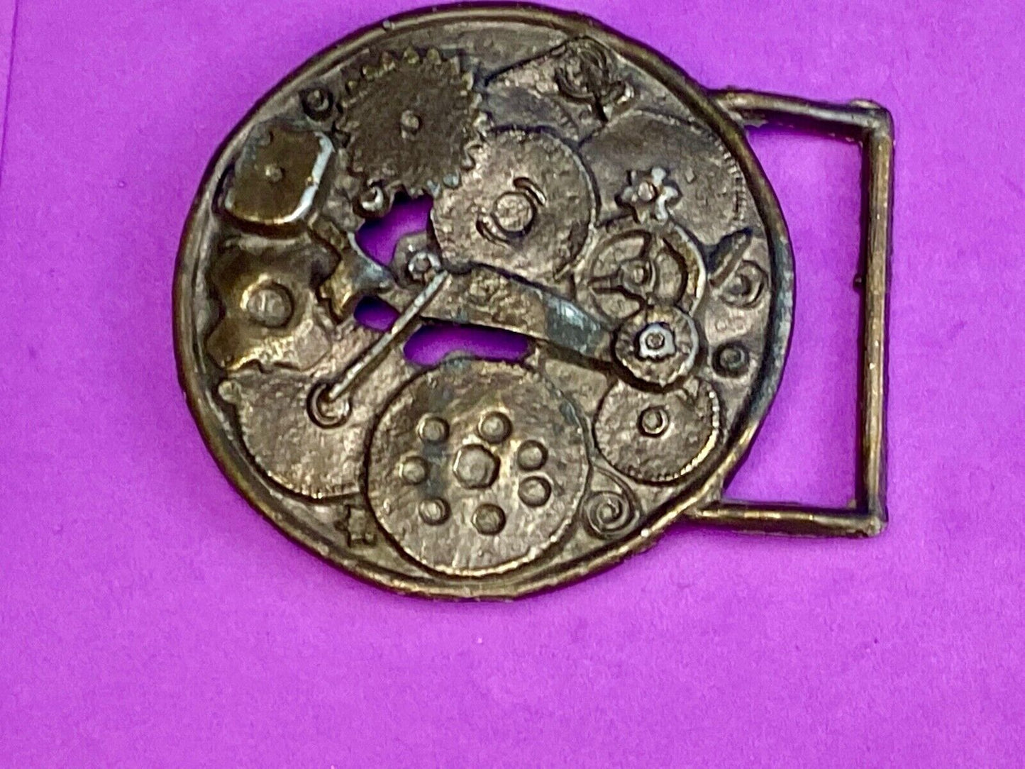 American Watch Clock Pocket Gears Cogs Springs Belt Buckle By Accurate